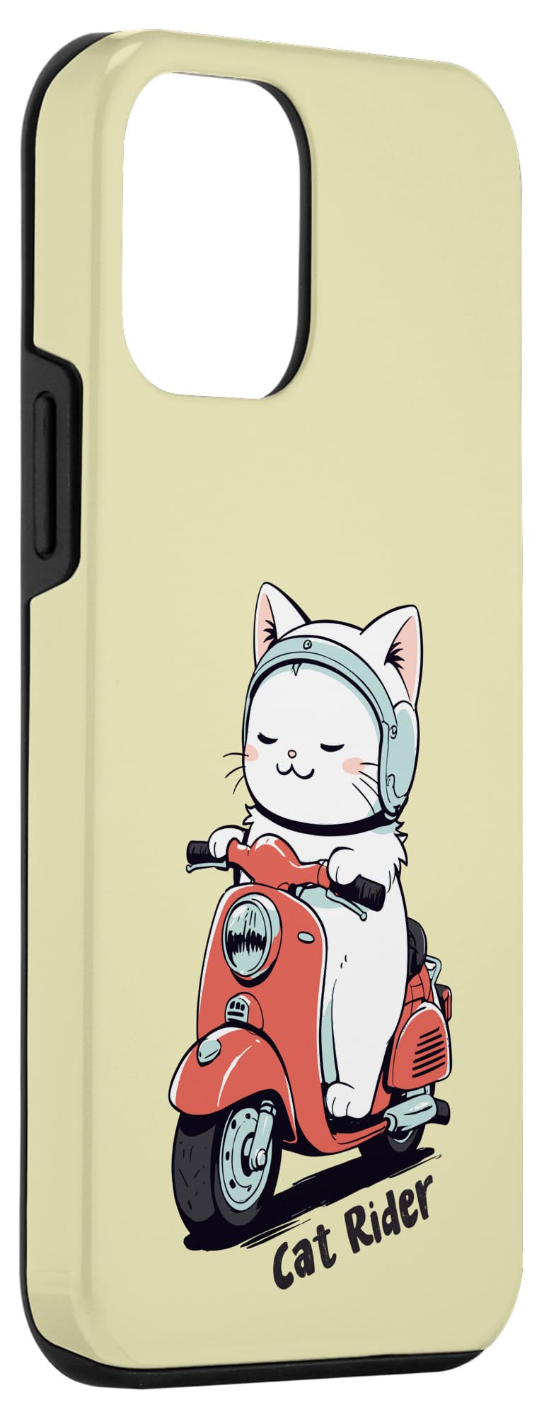 Amazon.co.jp: iPhone 12 mini 猫 ネコ 白猫 イラスト 原付